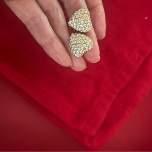 Monet Clip on heart earrings